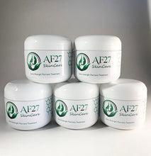Load image into Gallery viewer, 5 Jars of AF27 Peppermint Salve Extra Strength Psoriasis Treatment for moderate to severe cases of psoriasis and eczema.
